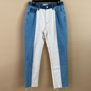 PacSun Size 27 High Waist Two Tone Wash Mom Jeans‎ Vintage Inspired Vibe FLAW